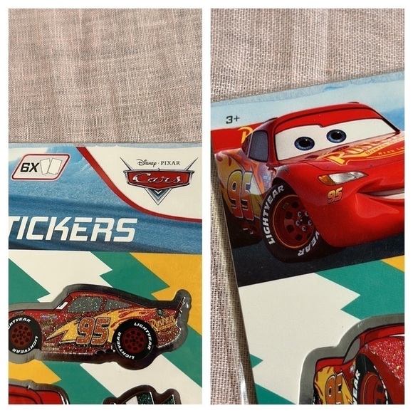 Cars the Movie Lightning McQueen Kachow Stickers HUGE GLITTER STICKERS NEW - Picture 9 of 15